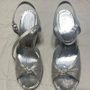 Authentic 1980 silver disco platform shoes